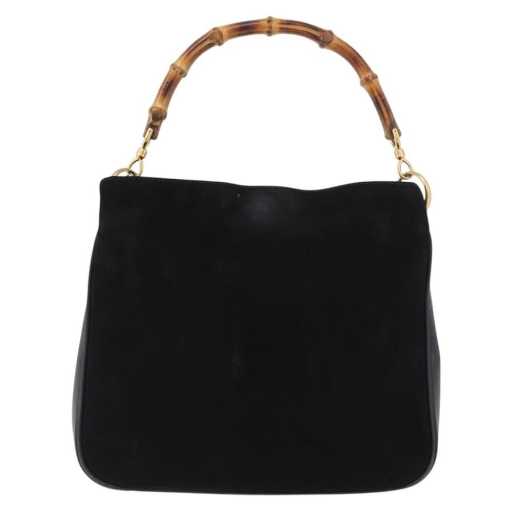 Gucci Bamboo Suede Handbag Black